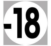 Interdit Moins 18 Ans Blanc - 15cm - Sticker/Autocollant