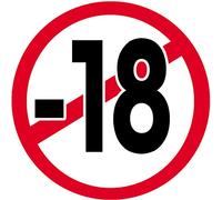 Interdit Moins 18 Ans Classique - 20cm - Sticker/Autocollant