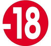 interdit moins 18 ans rouge - 15cm - Sticker/autocollant