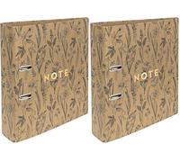 Interdruk Lever Arch File A4 75 mm - Natural Brown Kraft - Botanique (Lot de 2)