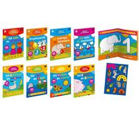 Interdruk livre de coloriage amusant avec chiffres/formes/lettres A4 16 pages avec autocollants
