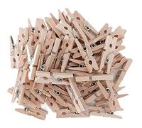 Interdruk - Mini Pinces en Bois - Parfait pour Les Loisirs Créatifs et Les Projets DIY - Lot de 50 - Bois Naturel