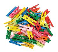 Interdruk - Mini Pinces en Bois - Parfait pour Les Loisirs Créatifs et Les Projets DIY - Lot de 50 - Couleurs Assorties