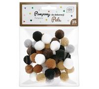 Interdruk - Pompons pour Bricoler - Paquet de 35 pcs. en 6 Couleurs Différentes - 18 mm de Siamètre - Pets Set