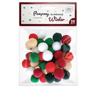 Interdruk - Pompons pour Bricoler - Paquet de 35 pcs. en 6 Couleurs Différentes - 18 mm de Siamètre - Winter Set