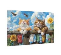 Intéressant Puzzle 2000 Pièces Adultes Puzzle Chat Motif Design avec Emballage Cadeau pour Cadeau Femme, Activité Familiale Stimulante Débutants pour Decoration Chambre Murale Maison 99 x 70 cm -1064Y