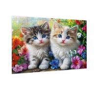 Intéressant Puzzle 5000 Pièces Adultes Puzzle Chat Motif Design avec Emballage Cadeau pour Cadeau Femme, Activité Familiale Stimulante Débutants pour Decoration Murale Maison 105 x 156 cm -1060Y