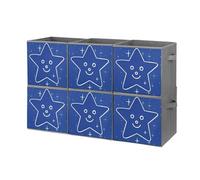 Interesting Face Star Lot de 6 boîtes de rangement pliables avec poignées, cubes de rangement Oxford durables pour la maison, l'étagère, le bureau, les voyages