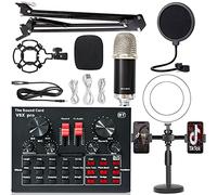 Interface audio avec DJ Mélangeur et carte son, jeu de cartes son en direct V8X Carte son en direct BM800 Microphone Computer enregistrer le téléphone mobile k chant en direct set(20)