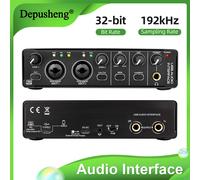 Interface audio Depusheng MD32, carte son pour enregistrement sur ordinateur, interface audio pour studio à domicile, peut connecter un microphone à condensateur 48V. noir