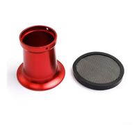 Interface de filtre à air de carburateur de moto de 50 mm avec tasse en maille pour corne, vent pour carburateurs de moto de 24/26/28/30 mm, matériau en alliage d'aluminium (rouge)