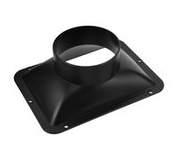 Interface de Ventilation Carrée à Ronde, Base à Bride Noire en Plastique | Adaptateur de Transition, Diamètre Intérieur 92mm, Hauteur 34,63mm, pour Ouverture Rectangulaire et Sortie