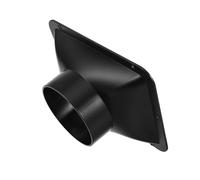 Interface de Ventilation DIY pour Hotte, Raccord Carré-rond 8 Pouces | Plastique Noir, Base Plate à Bride, Diamètre 97mm, Hauteur 34,63mm, pour Atelier et Système D’air