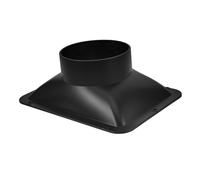 Interface de Ventilation Noire en Plastique, Raccord Carré Rond 8 Pouces | Montage Rapide, Connexion Stable, pour Tuyau et Conduit, Bride de Fixation Incluse