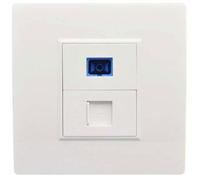 Interface fibre optique murale - PZCC - SC - RJ45 - Connecto1 - Blanc - 23x36 mm - Plastique ignifuge