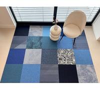 Interface - Lot de 16 dalles de moquette - Shades of. by Interface - Tapis autoportant - Moquette - 50 x 50 cm - 16 pièces par carton = 4 m² (bleu)
