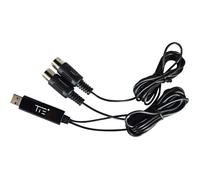 Tie Studio professionnel midi sans latence (interface USB type A avec octocoupleur, 2, 0 m, plug & play, synchronisation stable, Windows et Mac OSX) noir 19-90006