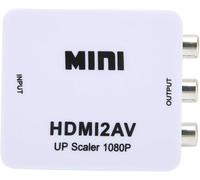 Interface multimédia HD vers convertisseur AV,Reconnaissance Automatique du convertisseur vidéo Haute définition avec câble de pour la vidéo(White with Standard 1080P)