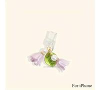 Interface Pour Téléphone/Type-C,1 Pièce,Mignon,Muguet Rose,Breloque De Téléphone,Fleur,Feuille Verte,Bouchon Anti-Poussière,Accessoires De Bricolage - Type For Iphone 2 Flowers