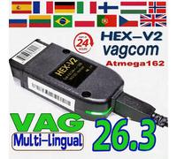 Interface VCDS VAGCOM 2026 VCDSCAN HEX V2 Mise à jour 26.3 POUR VW POUR AUDI Skoda Seat Outils de diagnostic automobile multilingues