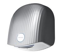 interhasa! Sèche-main automatique avec capteur infrarouge pour salle de bain à la maison, extra silencieux, silencieux (40 dB), montage mural, couvercle ABS compact 1200 W (argent)