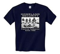 interi Homeland Security - Fighting Terrorism Since 1492 Native American Mens T-Shirt Black XL