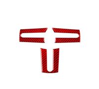 Intérieur Autocollant Pour Ford Pour Mustang 2009 2008 2007 2006 2005 Garniture Volant En Fibre Carbone Noire Style intérieur(Red)