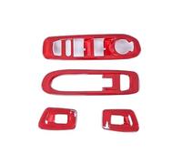 Intérieur Automobile Moulures Intérieures De Voiture Pour Jeep Pour Compass 2017 2018 Panneau Levage Fenêtre Bouton Décoration Accessoires Couverture Autocollant Décoratif(Rouge)