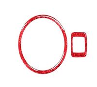 Intérieur Automobile Pour VW Pour Tiguan 2013-2017, 2 Pièces, Véritable Panneau Commutation Phares Voiture Fibre Carbone, Autocollants Cadre(Carbon red)