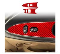 Intérieur Couverture Garniture Pour Ford Pour Mustang 1996-2003 Sortie D'air Lève-vitre Co-pilote Boîte Rangement Panneau Tableau Bord Garniture Autocollant Voiture Intérieur(Red LHD H)