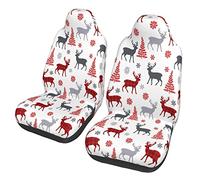 Interieur Couverture Siège Auto Renne À Carreaux Rouges, Élan, Cerf Housses De Siège Auto Duster Car Seat Cover pour Vehicles, Sedans, Suvs, 52X138Cm