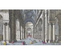 Intérieur de la cathédrale Saint-Paul de Londres. D'après une impression du XVIIIe siècle réalisée par J.M. Muller et publiée par Robert Sayer. Poster imprimé par Ken Welsh (18 x 10)