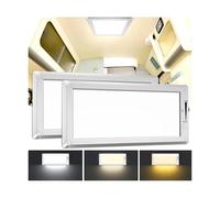 Intérieur de la lumière de RV, 3 couleurs RV LED super lumineux, 12V RV plafonnier avec interrupteur de gradation marche/arrêt pour RV/camping - car/voiture/remorque (2 paquet)
