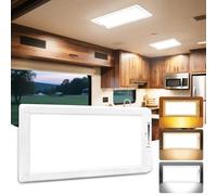 Intérieur de la lumière de RV, 3 couleurs RV LED super lumineux, 12V RV plafonnier avec interrupteur de gradation marche/arrêt pour RV/camping - car/voiture/remorque (Blanc 1 paquet)