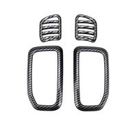 Intérieur de voiture ABS Fibre De Carbone Avant Climatisation Sortie AC Évent Cadre Revêtement D'habillage Voiture Intérieur Décoratif Pour Ford Pour Ranger Pour Everest 2023(Color:Full 4 pieces)