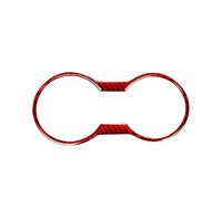 IntéRieur De Voiture pour Ford pour Mustang GT 2015-2020 Porte-gobelet d'eau De Voiture en Fibre De Carbone Cadre Décoration Garniture Autocollant Accessoire IntéRieur Voiture(Rouge)