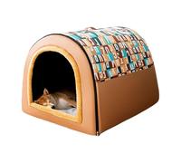 Intérieur Dog House with High Elastic Cushion | Foldable Warm Kennel Bed for Cats & Dogs | Soft, Cozy Cave Bed for Small, Medium, Large Pets | Winter Sleeping Nest for Cats & Dogs | Comfortable,