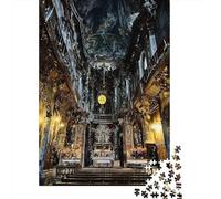 Intérieur église Baroque Puzzle DIY 1000 Pièces Adultes Tous Âges, Papier Recyclé Solide, Décoration Murale Maison, Cadeau Noël Festif, Jeu Cérébral 70x50cm/1000pcs
