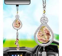 IntéRieur en Voiture en Cristal Porte-Bonheur Personnalisé, Pendentif en Diamant Fait à La Main, DéCoration en Voiture Cadeau CréAtive Pour Maman Pour La FêTe Des MèRes, Style Goutte de Diamant