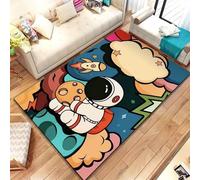 Intérieur Extérieur Tapis De Salon, 3D Planète Astronaute De L'Espace Dessin Animé Soft Antidérapant Tapis De Sol Pour Enfants Cuisine Canapé Couloir Chambre, Décoration De Maison Moderne 120 X -1E5R5