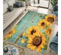 Intérieur Extérieur Tapis De Salon, 3D Plante Fleur De Tournesol Grand Soft Antidérapant Tapis De Sol pour Cuisine Canapé Couloir Chambre, Décoration De Maison Moderne 120 X 160 Cm -274966626768