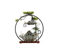 Intérieur Fontaine Cascade d'intérieur en céramique Chinoise avec Anneau Lumineux LED et Porte-encens à refoulement Décoration Feng Shui