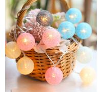 Intérieur Multicolore Led Boule Chaîne d'éclairage à pile, Batterie Blanc Chaud Chaîne d'éclairage Décoration Pour Mariage Fête Chambre , 3M 20 boules