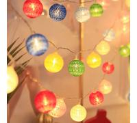 Intérieur Multicolore Led Boule Chaîne d'éclairage à pile, Batterie Blanc Chaud Chaîne d'éclairage Décoration Pour Mariage Fête Chambre , 2M 20 boules