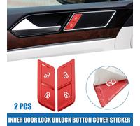 Intérieur Porte Verrouillage Déverrouillage Bouton Couvercle pour Volkswagen Rouge (Ensemble de 2)