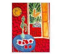 Intérieur rouge, nature morte sur table bleue, 1947 Poster de Henri Matisse 50 x 70 cm Rouge Tableaux Décoration murale