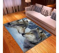 Intérieur Tapis De Salon, 3D Imprimé Animal Loup Forêt De Neige Soft Antidérapant Tapis De Sol pour Canapé Couloir Chambre, Décoration De Maison Moderne 80 X 120 Cm -1F1U-P6E3-9