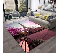 Intérieur Tapis De Salon, 3D Vue De La Tour Eiffel À Paris, France Imprimé Grand Soft Antidérapant Tapis De Sol Pour Canapé Couloir Chambre, Décoration De Maison Moderne - Nettoyage Facil -31255783783