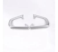 Intérieur Voiture Style Compatible Avec 5 Series G30 G38 2018 2019 2 Pièces/ensemble Boutons Volant Voiture Cadre Garniture Autocollant Accessoires Intérieurs(Silver)