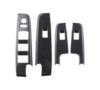 Intérieure automobile autocollant Pour Isuzu Pour D-MAX Pour DMAX 2021 2022 2023+ LHD Fibre Carbone 4 Pièces Panneau Commutateur Fenêtre Électrique Couverture Autocollant Modification Garniture Intéri